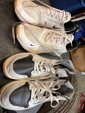 Nike White and Black Casual & Running Sneakers Pair